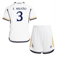 Koszulka piłkarska Real Madrid Eder Militao #3 Strój Domowy dla dzieci 2023-24 tanio Krótki Rękaw (+ Krótkie spodenki)